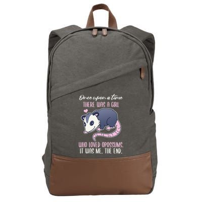 Once There Was A Who Loved Opossums Cotton Canvas Backpack