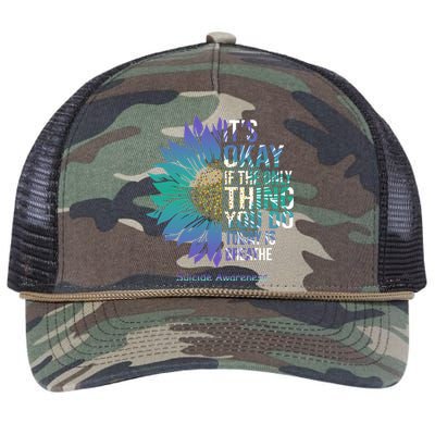 Only Thing You Do Today Is Break Suicide Awareness Sunflowe Retro Rope Trucker Hat Cap