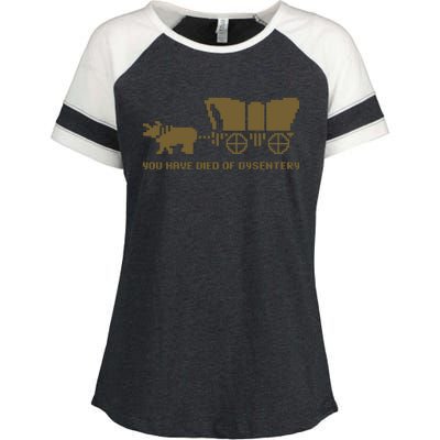 Oregon Trail You Have Died Of Dysentery Enza Ladies Jersey Colorblock Tee