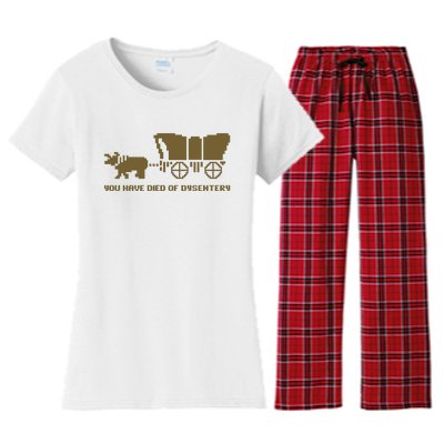 Oregon Trail You Have Died Of Dysentery Women's Flannel Pajama Set