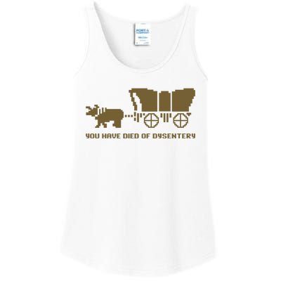 Oregon Trail You Have Died Of Dysentery Ladies Essential Tank