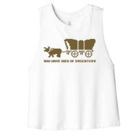 Oregon Trail You Have Died Of Dysentery Women's Racerback Cropped Tank