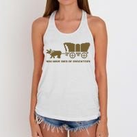 Oregon Trail You Have Died Of Dysentery Women's Knotted Racerback Tank