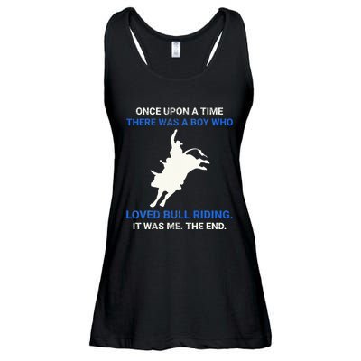 Once Upon A Time There Was A Boy Who Loved Bull Riding Ladies Essential Flowy Tank