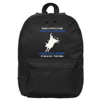 Once Upon A Time There Was A Boy Who Loved Bull Riding 16 in Basic Backpack