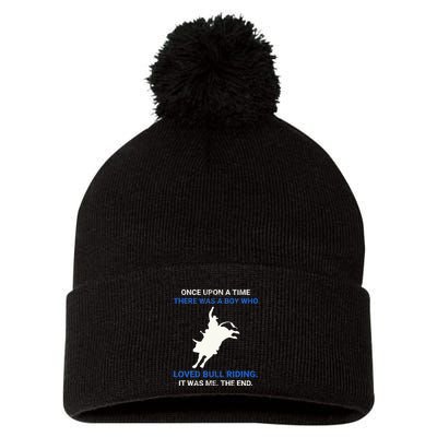 Once Upon A Time There Was A Boy Who Loved Bull Riding Pom Pom 12in Knit Beanie