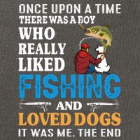 Once Upon A Time A Man Loved Fishing And Loved Dogs Cotton Canvas Backpack