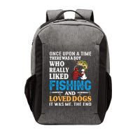Once Upon A Time A Man Loved Fishing And Loved Dogs Vector Backpack
