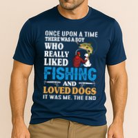 Once Upon A Time A Man Loved Fishing And Loved Dogs Cooling Performance Crew T-Shirt