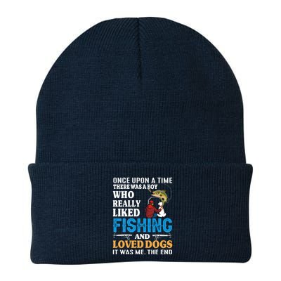 Once Upon A Time A Man Loved Fishing And Loved Dogs Beanie