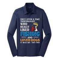 Once Upon A Time A Man Loved Fishing And Loved Dogs Silk Touch Performance Long Sleeve Polo