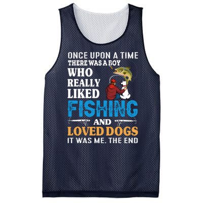 Once Upon A Time A Man Loved Fishing And Loved Dogs Mesh Reversible Basketball Jersey Tank