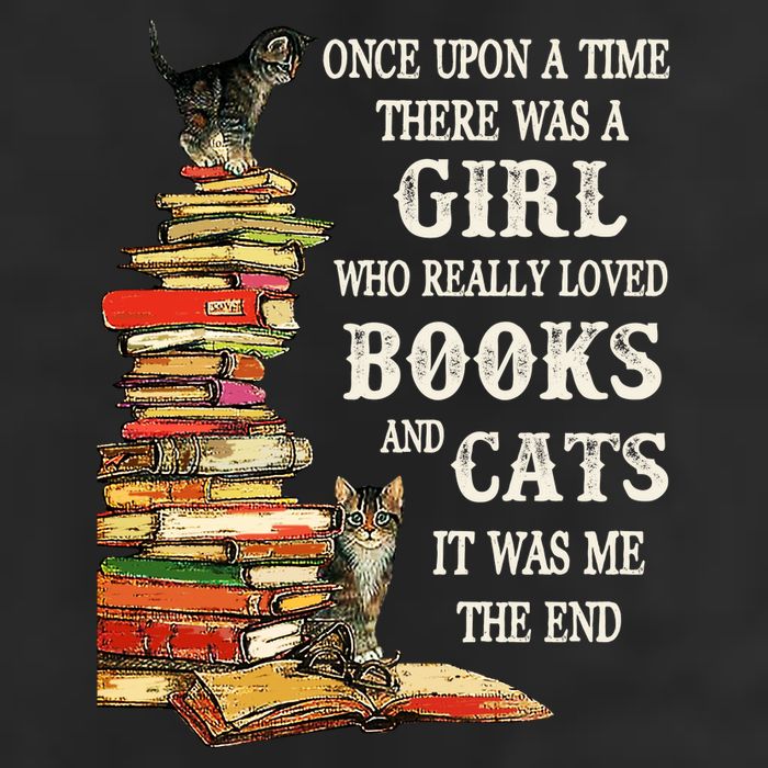 Once Upon A Time A Girl Really Loved Books And Cats 7 Panel Mesh Trucker Snapback Hat