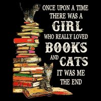Once Upon A Time A Girl Really Loved Books And Cats Drawstring Bag