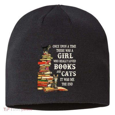 Once Upon A Time A Girl Really Loved Books And Cats Sustainable Beanie