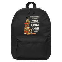 Once Upon A Time A Girl Really Loved Books And Cats 16 in Basic Backpack