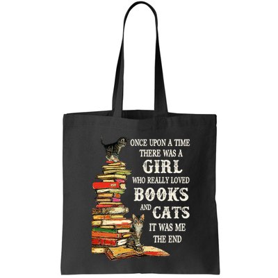 Once Upon A Time A Girl Really Loved Books And Cats Bag