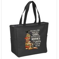 Once Upon A Time A Girl Really Loved Books And Cats Zip Tote Bag