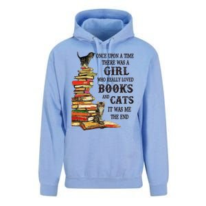 Once Upon A Time A Girl Really Loved Books And Cats Unisex Surf Hoodie