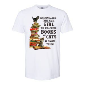 Once Upon A Time A Girl Really Loved Books And Cats Softstyle CVC T-Shirt