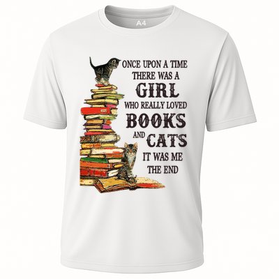 Once Upon A Time A Girl Really Loved Books And Cats Performance Shirt