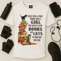 Once Upon A Time A Girl Really Loved Books And Cats Cooling Performance Crew T-Shirt