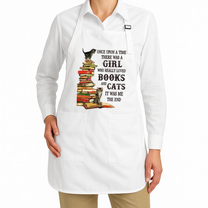 Once Upon A Time A Girl Really Loved Books And Cats Apron
