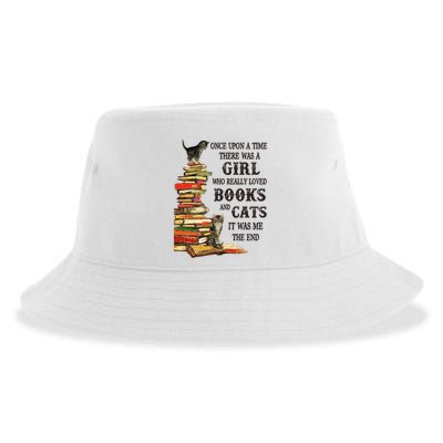 Once Upon A Time A Girl Really Loved Books And Cats Sustainable Bucket Hat