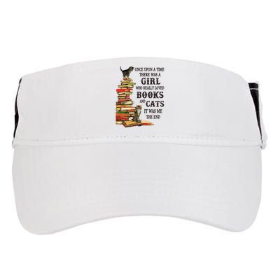Once Upon A Time A Girl Really Loved Books And Cats Adult Drive Performance Visor