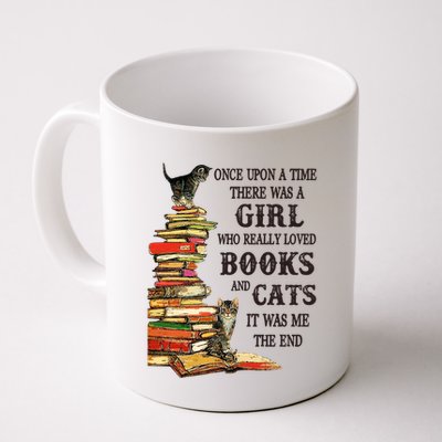Once Upon A Time A Girl Really Loved Books And Cats Mug
