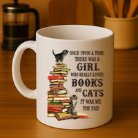 Once Upon A Time A Girl Really Loved Books And Cats Mug