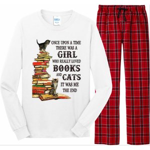 Once Upon A Time A Girl Really Loved Books And Cats Long Sleeve Pajama Set