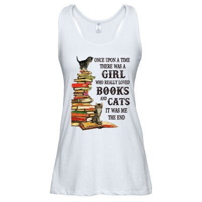 Once Upon A Time A Girl Really Loved Books And Cats Ladies Essential Flowy Tank