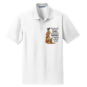 Once Upon A Time A Girl Really Loved Books And Cats Dry Zone Grid Polo