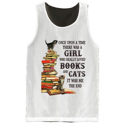 Once Upon A Time A Girl Really Loved Books And Cats Mesh Reversible Basketball Jersey Tank
