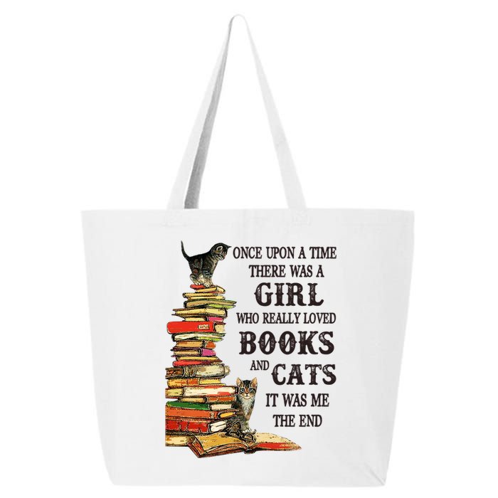 Once Upon A Time A Girl Really Loved Books And Cats 25L Jumbo Tote