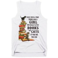 Once Upon A Time A Girl Really Loved Books And Cats Tank Top