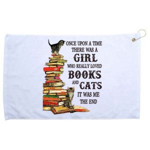 Once Upon A Time A Girl Really Loved Books And Cats Grommeted Golf Towel