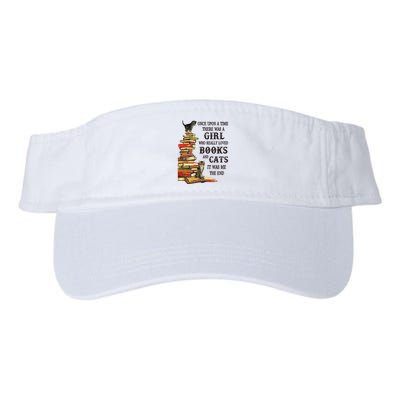 Once Upon A Time A Girl Really Loved Books And Cats Visor