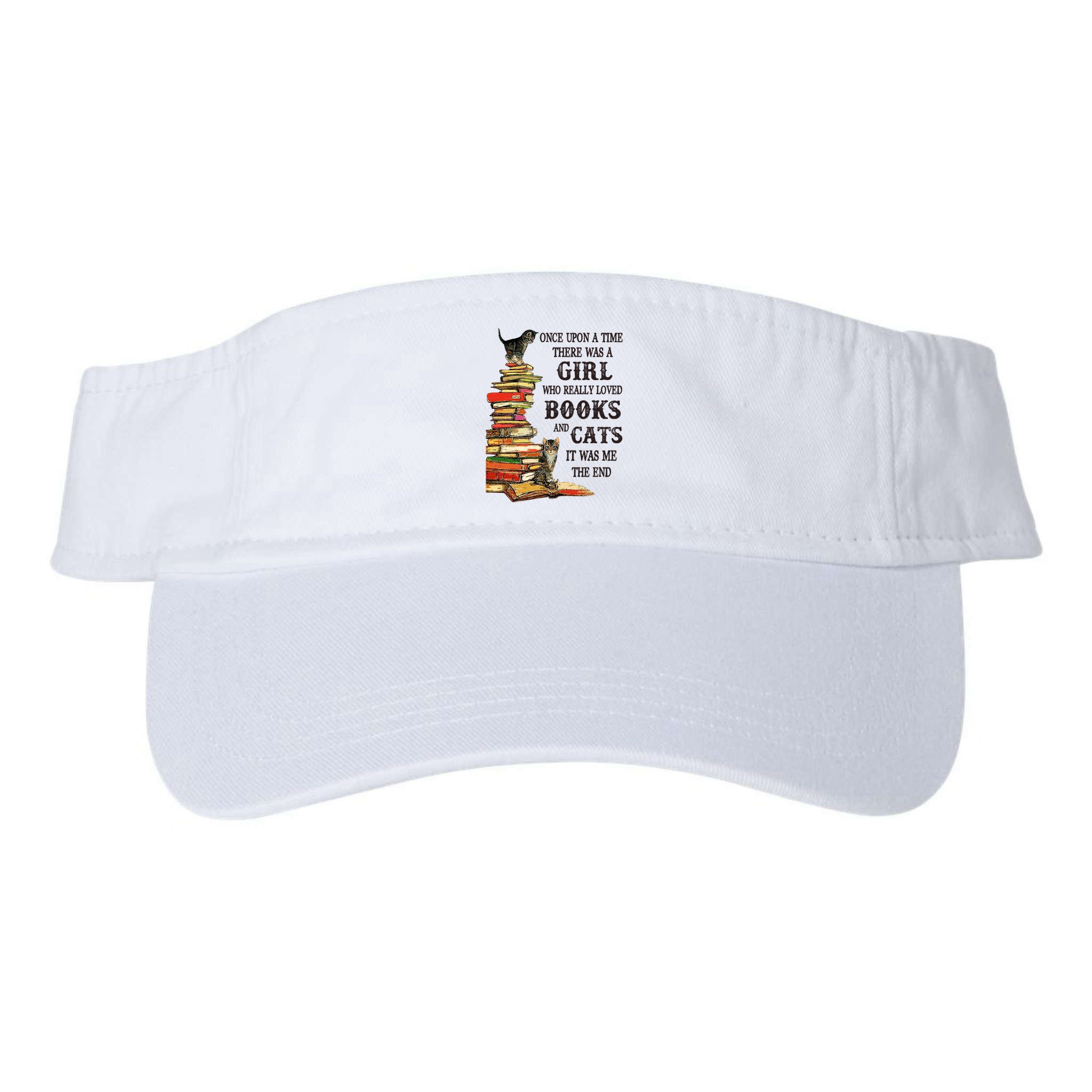 Once Upon A Time A Girl Really Loved Books And Cats Visor