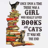 Once Upon A Time A Girl Really Loved Books And Cats Cropped Pullover Crew
