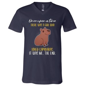 Once Upon A Time There Was A Girl Who Loved Capybaras V-Neck T-Shirt