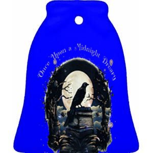 Once Upon A Midnight Dreary The Raven By Edgar Allan Poe Ceramic Bell Ornament