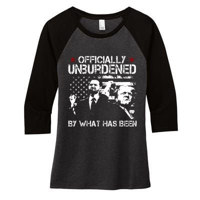 Officially Unburdened By What Has Been Trump Victory Women's Tri-Blend 3/4-Sleeve Raglan Shirt