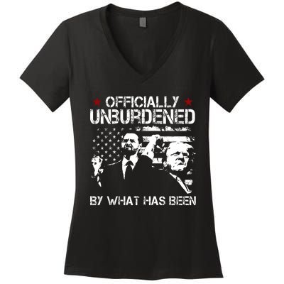 Officially Unburdened By What Has Been Trump Victory Women's V-Neck T-Shirt