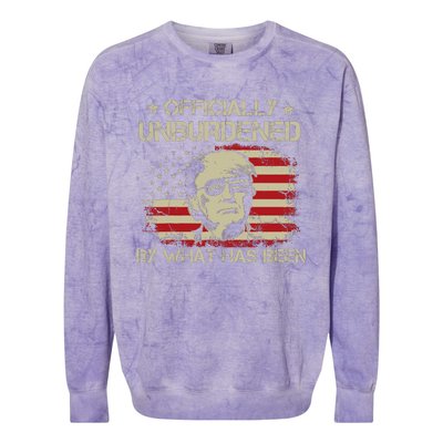 Officially Unburdened By What Has Been Trump Victory Colorblast Crewneck Sweatshirt