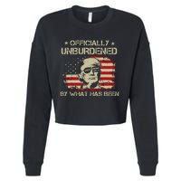 Officially Unburdened By What Has Been Trump Victory Cropped Pullover Crew