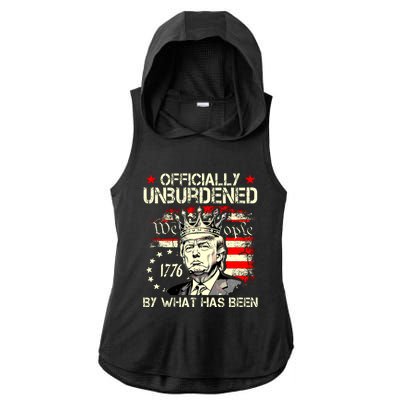 Officially Unburdened By What Has Been Trump Victory Ladies PosiCharge Tri-Blend Wicking Draft Hoodie Tank