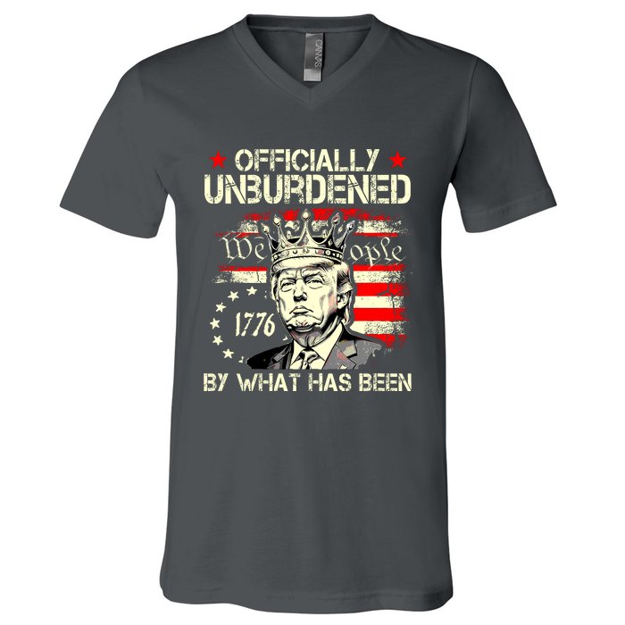 Officially Unburdened By What Has Been Trump Victory V-Neck T-Shirt