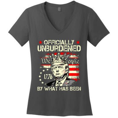 Officially Unburdened By What Has Been Trump Victory Women's V-Neck T-Shirt